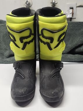 Fox Racing Comp Neon Yellow and Black Youth MX Boots